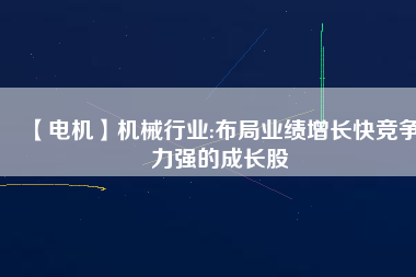 【電機(jī)】機(jī)械行業(yè):布局業(yè)績(jī)?cè)鲩L(zhǎng)快競(jìng)爭(zhēng)力強(qiáng)的成長(zhǎng)股
          