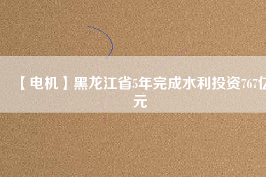 【電機(jī)】黑龍江省5年完成水利投資767億元
          