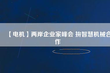 【電機(jī)】兩岸企業(yè)家峰會 拚智慧機(jī)械合作
          