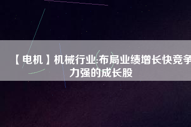 【電機(jī)】機(jī)械行業(yè):布局業(yè)績(jī)?cè)鲩L(zhǎng)快競(jìng)爭(zhēng)力強(qiáng)的成長(zhǎng)股
          