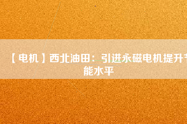 【電機(jī)】西北油田：引進(jìn)永磁電機(jī)提升節(jié)能水平
          