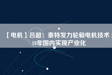 【電機(jī)】呂超：泰特發(fā)力輪轂電機(jī)技術(shù) 2018年國內(nèi)實(shí)現(xiàn)產(chǎn)業(yè)化
          