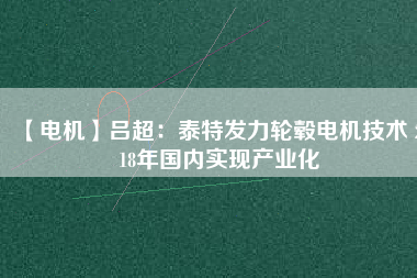 【電機(jī)】呂超：泰特發(fā)力輪轂電機(jī)技術(shù) 2018年國內(nèi)實(shí)現(xiàn)產(chǎn)業(yè)化
          