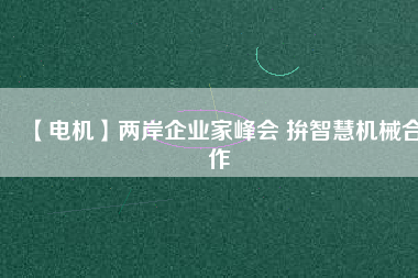 【電機(jī)】兩岸企業(yè)家峰會 拚智慧機(jī)械合作
          