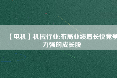 【電機(jī)】機(jī)械行業(yè):布局業(yè)績(jī)?cè)鲩L(zhǎng)快競(jìng)爭(zhēng)力強(qiáng)的成長(zhǎng)股
          