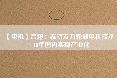 【電機(jī)】呂超：泰特發(fā)力輪轂電機(jī)技術(shù) 2018年國內(nèi)實(shí)現(xiàn)產(chǎn)業(yè)化
          