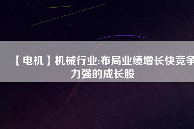 【電機(jī)】機(jī)械行業(yè):布局業(yè)績(jī)?cè)鲩L(zhǎng)快競(jìng)爭(zhēng)力強(qiáng)的成長(zhǎng)股
          