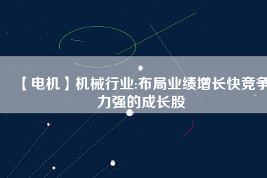 【電機(jī)】機(jī)械行業(yè):布局業(yè)績(jī)?cè)鲩L(zhǎng)快競(jìng)爭(zhēng)力強(qiáng)的成長(zhǎng)股
          