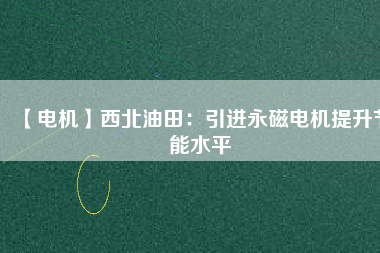 【電機(jī)】西北油田：引進(jìn)永磁電機(jī)提升節(jié)能水平
          