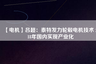 【電機(jī)】呂超：泰特發(fā)力輪轂電機(jī)技術(shù) 2018年國內(nèi)實(shí)現(xiàn)產(chǎn)業(yè)化
          