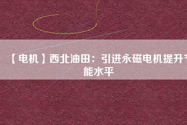 【電機(jī)】西北油田：引進(jìn)永磁電機(jī)提升節(jié)能水平
          