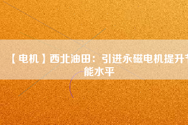 【電機(jī)】西北油田：引進(jìn)永磁電機(jī)提升節(jié)能水平
          