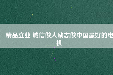 精品立業(yè) 誠信做人勵志做中國最好的電機(jī)
          