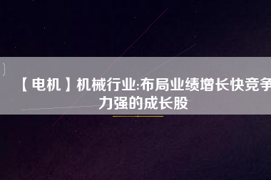 【電機(jī)】機(jī)械行業(yè):布局業(yè)績(jī)?cè)鲩L(zhǎng)快競(jìng)爭(zhēng)力強(qiáng)的成長(zhǎng)股
          