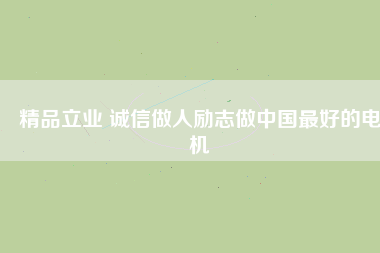 精品立業(yè) 誠信做人勵志做中國最好的電機(jī)
          