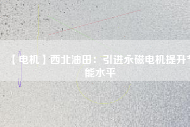 【電機(jī)】西北油田：引進(jìn)永磁電機(jī)提升節(jié)能水平
          