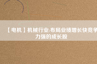 【電機(jī)】機(jī)械行業(yè):布局業(yè)績(jī)?cè)鲩L(zhǎng)快競(jìng)爭(zhēng)力強(qiáng)的成長(zhǎng)股
          