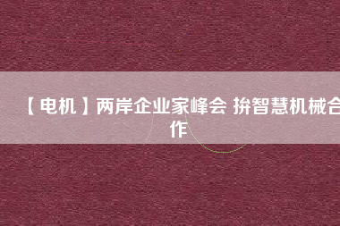 【電機(jī)】兩岸企業(yè)家峰會 拚智慧機(jī)械合作
          