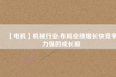 【電機(jī)】機(jī)械行業(yè):布局業(yè)績(jī)?cè)鲩L(zhǎng)快競(jìng)爭(zhēng)力強(qiáng)的成長(zhǎng)股
          