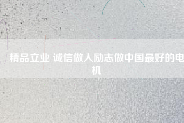 精品立業(yè) 誠信做人勵志做中國最好的電機(jī)
          