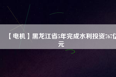 【電機(jī)】黑龍江省5年完成水利投資767億元
          