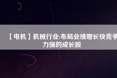 【電機(jī)】機(jī)械行業(yè):布局業(yè)績(jī)?cè)鲩L(zhǎng)快競(jìng)爭(zhēng)力強(qiáng)的成長(zhǎng)股
          