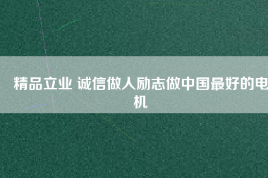 精品立業(yè) 誠信做人勵志做中國最好的電機(jī)
          