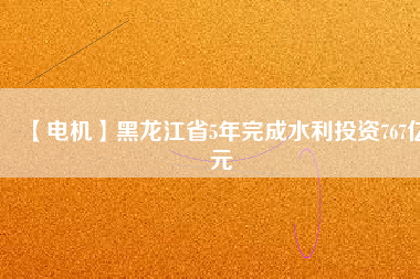 【電機(jī)】黑龍江省5年完成水利投資767億元
          