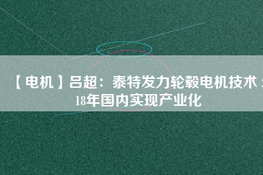 【電機(jī)】呂超：泰特發(fā)力輪轂電機(jī)技術(shù) 2018年國內(nèi)實(shí)現(xiàn)產(chǎn)業(yè)化
          