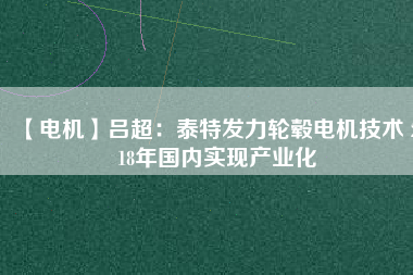 【電機(jī)】呂超：泰特發(fā)力輪轂電機(jī)技術(shù) 2018年國內(nèi)實(shí)現(xiàn)產(chǎn)業(yè)化
          