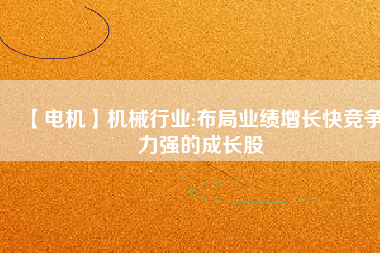 【電機(jī)】機(jī)械行業(yè):布局業(yè)績(jī)?cè)鲩L(zhǎng)快競(jìng)爭(zhēng)力強(qiáng)的成長(zhǎng)股
          