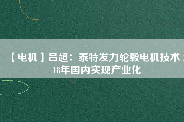 【電機(jī)】呂超：泰特發(fā)力輪轂電機(jī)技術(shù) 2018年國內(nèi)實(shí)現(xiàn)產(chǎn)業(yè)化
          