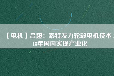 【電機(jī)】呂超：泰特發(fā)力輪轂電機(jī)技術(shù) 2018年國內(nèi)實(shí)現(xiàn)產(chǎn)業(yè)化
          