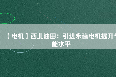 【電機(jī)】西北油田：引進(jìn)永磁電機(jī)提升節(jié)能水平
          