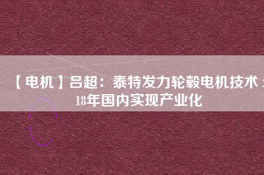 【電機(jī)】呂超：泰特發(fā)力輪轂電機(jī)技術(shù) 2018年國內(nèi)實(shí)現(xiàn)產(chǎn)業(yè)化
          