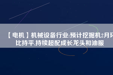 【電機(jī)】機(jī)械設(shè)備行業(yè):預(yù)計(jì)挖掘機(jī)2月環(huán)比持平,持續(xù)超配成長龍頭和油服
          