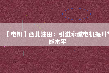 【電機(jī)】西北油田：引進(jìn)永磁電機(jī)提升節(jié)能水平
          