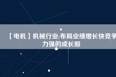 【電機(jī)】機(jī)械行業(yè):布局業(yè)績(jī)?cè)鲩L(zhǎng)快競(jìng)爭(zhēng)力強(qiáng)的成長(zhǎng)股
          