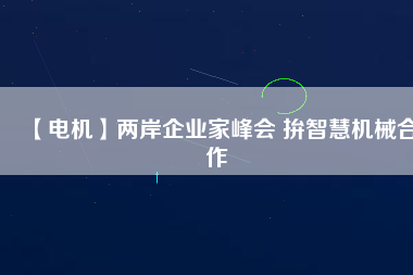 【電機(jī)】兩岸企業(yè)家峰會 拚智慧機(jī)械合作
          