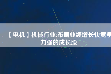 【電機(jī)】機(jī)械行業(yè):布局業(yè)績(jī)?cè)鲩L(zhǎng)快競(jìng)爭(zhēng)力強(qiáng)的成長(zhǎng)股
          