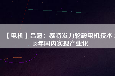 【電機(jī)】呂超：泰特發(fā)力輪轂電機(jī)技術(shù) 2018年國內(nèi)實(shí)現(xiàn)產(chǎn)業(yè)化
          