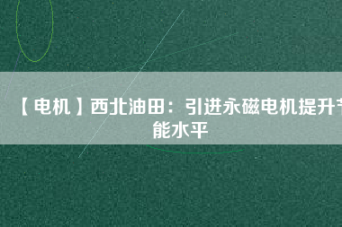 【電機(jī)】西北油田：引進(jìn)永磁電機(jī)提升節(jié)能水平
          