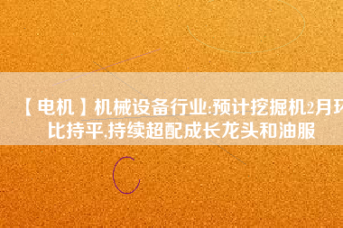 【電機(jī)】機(jī)械設(shè)備行業(yè):預(yù)計(jì)挖掘機(jī)2月環(huán)比持平,持續(xù)超配成長龍頭和油服
          