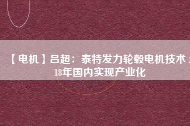 【電機(jī)】呂超：泰特發(fā)力輪轂電機(jī)技術(shù) 2018年國內(nèi)實(shí)現(xiàn)產(chǎn)業(yè)化
          