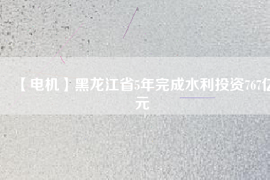 【電機(jī)】黑龍江省5年完成水利投資767億元
          