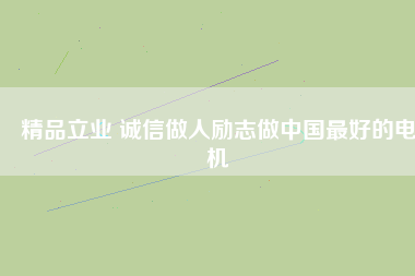 精品立業(yè) 誠信做人勵志做中國最好的電機(jī)
          