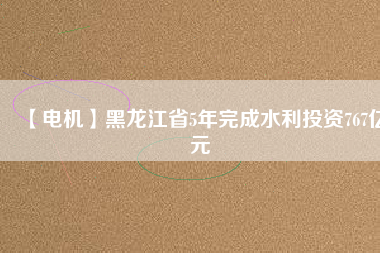 【電機(jī)】黑龍江省5年完成水利投資767億元
          