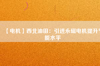 【電機(jī)】西北油田：引進(jìn)永磁電機(jī)提升節(jié)能水平
          